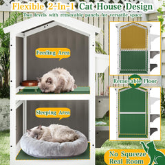 PetsCosset cat house with an openable roof for quick access and easy cleaning.