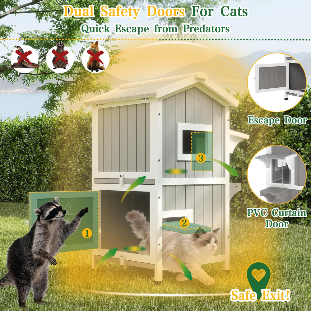 PetsCosset shelter featuring escape door for safe, stress-free exits.
