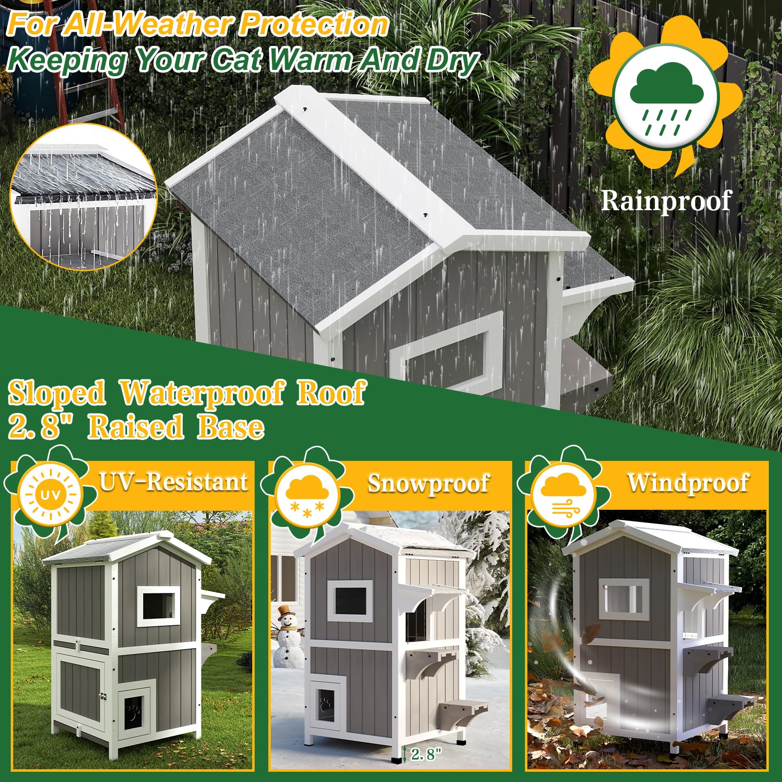 PetsCosset wood panels provide sturdy, enclosed shelter against wind.