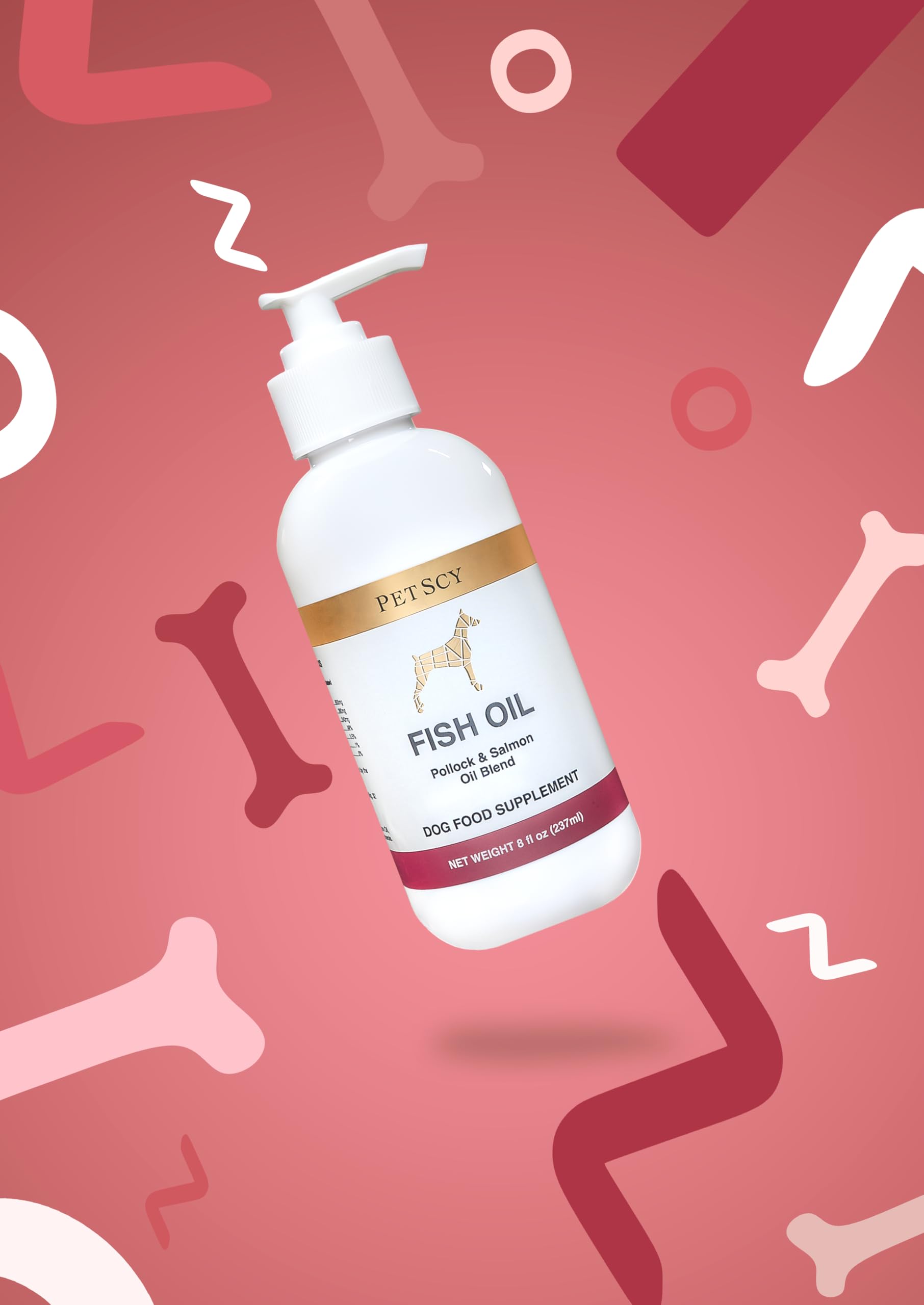 PetScy daily omega-3 addition to dog food enhances routine wellness.