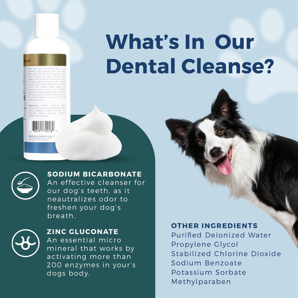 Petscy Dental Cleanse uses natural ingredients for gentle oral care.