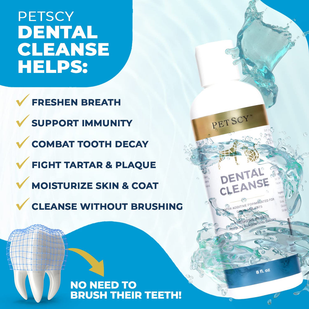 Petscy Dental Cleanse measuring cap enables easy dosing.