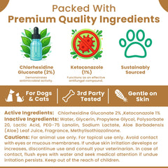 Petscy Keto Skin Relief Mousse on dry folds shows hydrate without greasy residue.