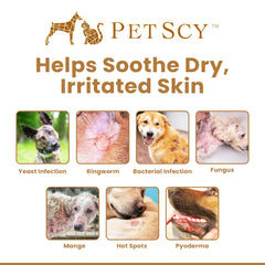Petscy Keto Skin Relief Mousse applied on paw demonstrates targeted soothing for irritated skin.