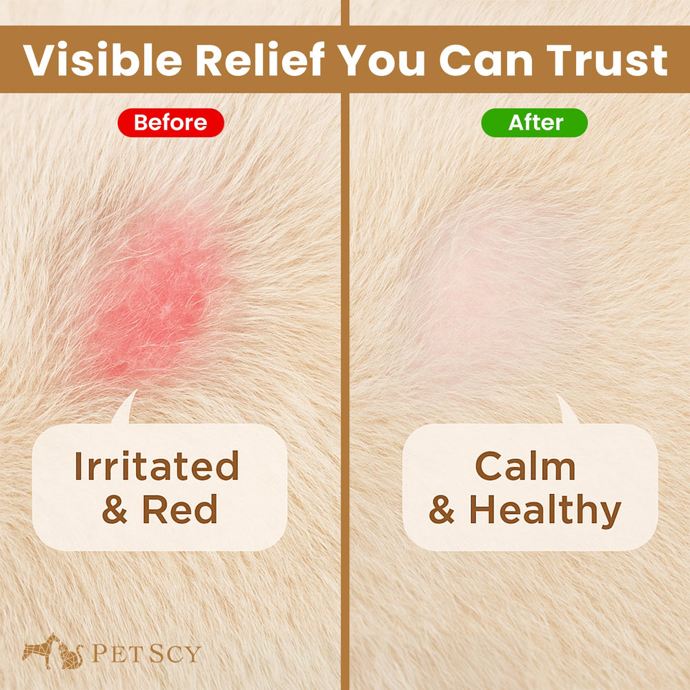 Petscy Keto Skin Relief Mousse used on dog’s belly for sensitive areas.