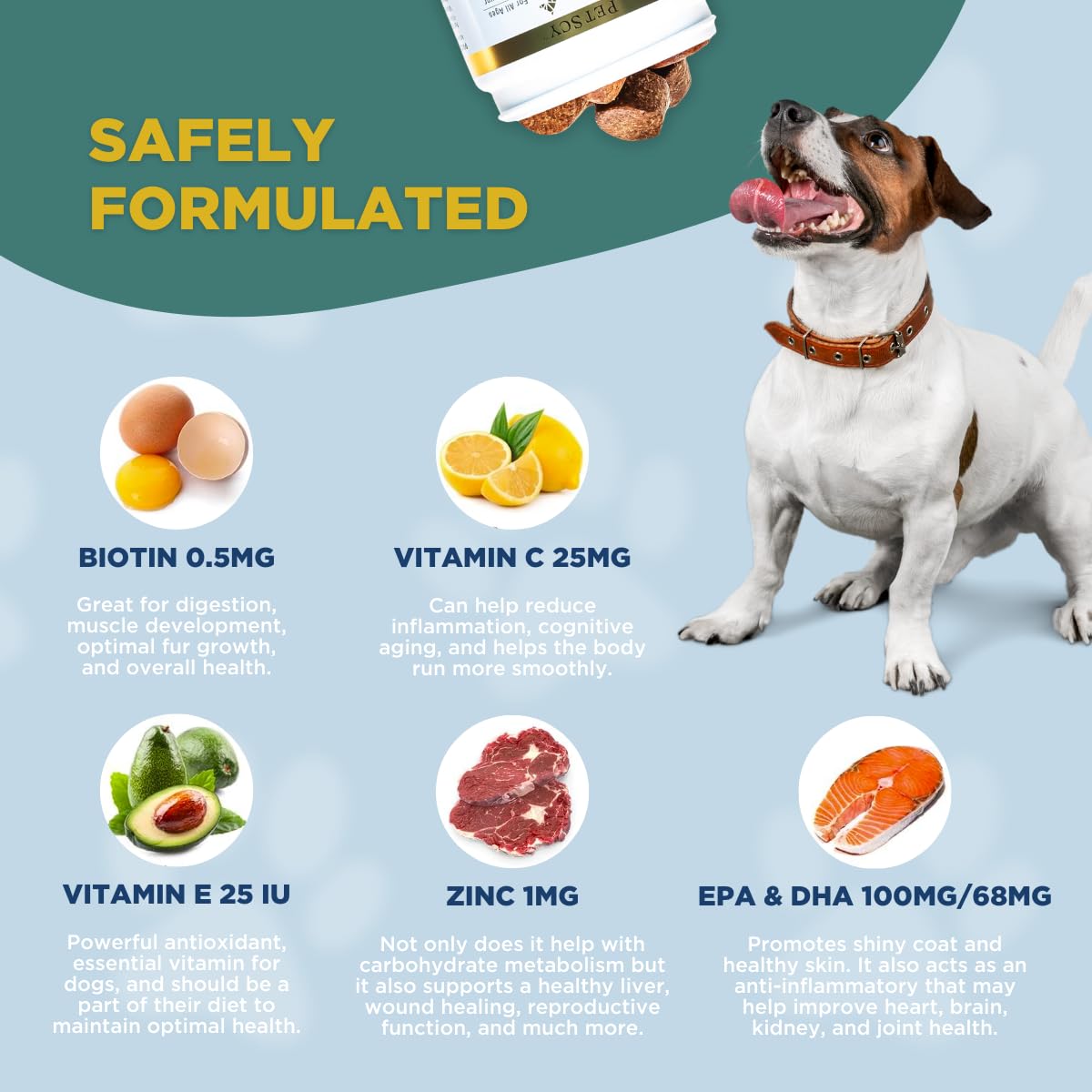 PetScy pork-flavor chews in a bowl ready to serve.