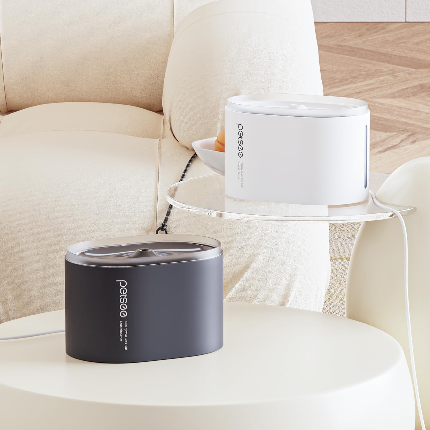 PETSEE Ultra-Quiet Pump delivers quiet operation during pet drinking.