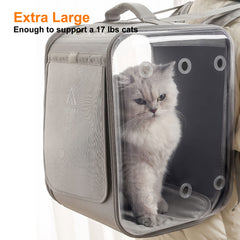 Petseek cat backpack front mesh ventilation keeps your pet comfortable.