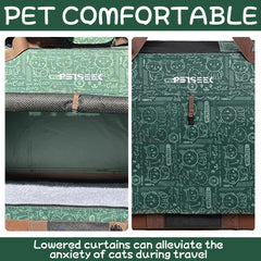 Petseek carrier folded-structure shows compact storage and portability