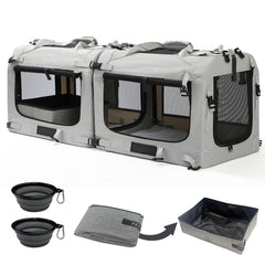 Petseek extra large carrier front view with dual openings for easy access.