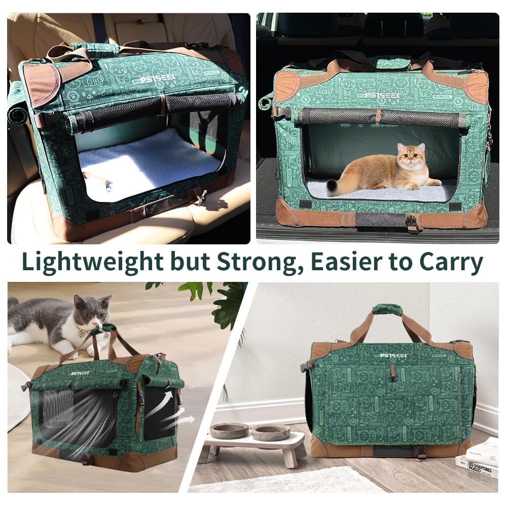 Petseek carrier internal metal support protects pets during movement