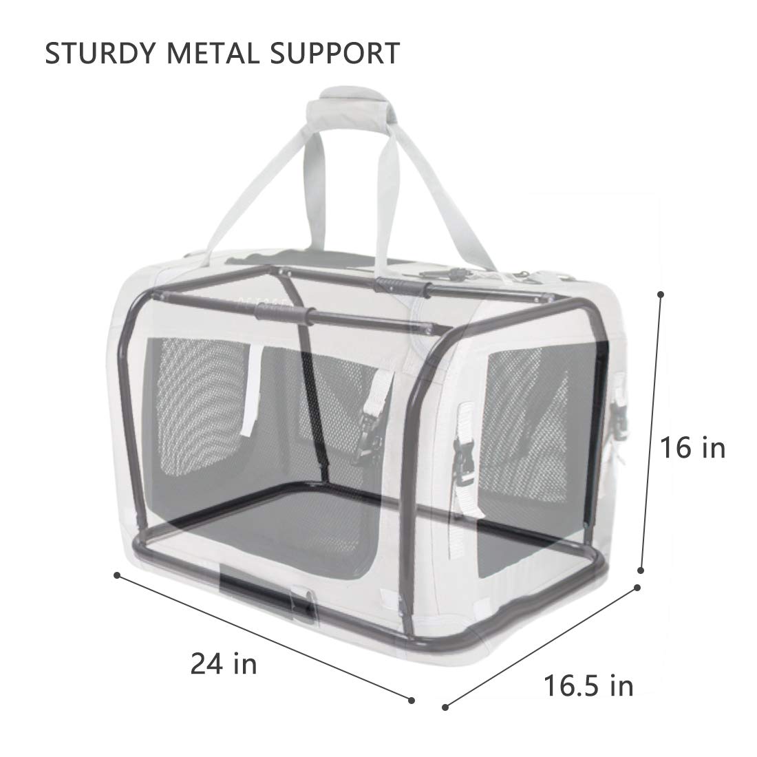 Petseek Extra Large Soft Sided Carrier, open door, easy loading for felines or small dogs.