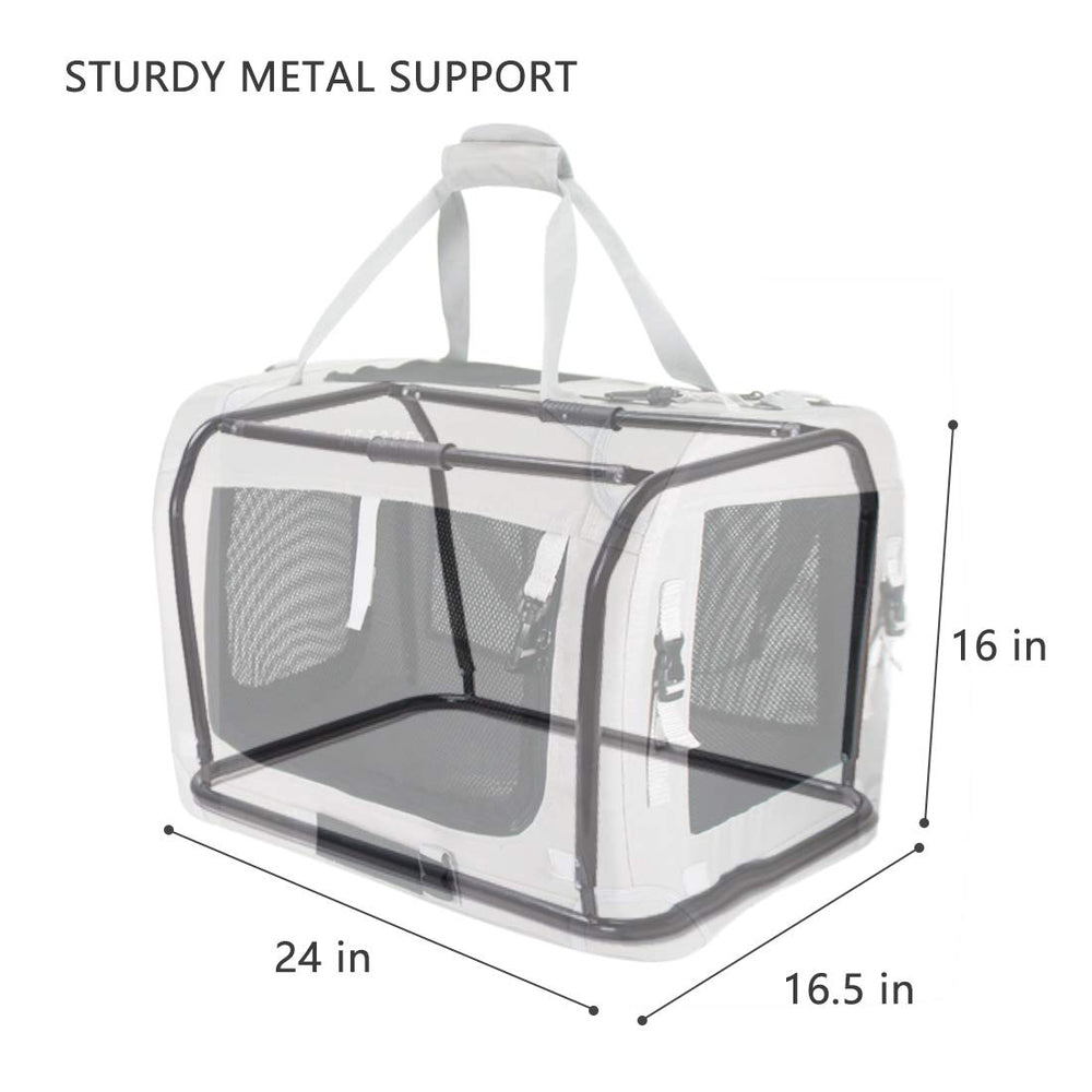 Petseek Extra Large Soft Sided Carrier, open door, easy loading for felines or small dogs.