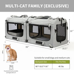 Petseek extra large carrier top view showing breathable mesh and spacious interior.