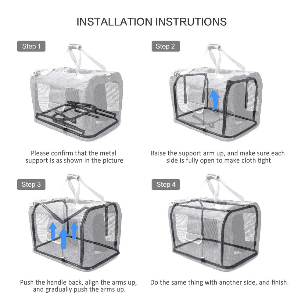 Petseek Extra Large Cat Carrier breathable-mesh windows for ambient ventilation