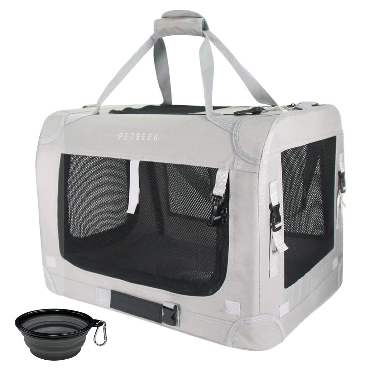 Petseek Extra Large Cat Carrier soft-sided front view for easy transport
