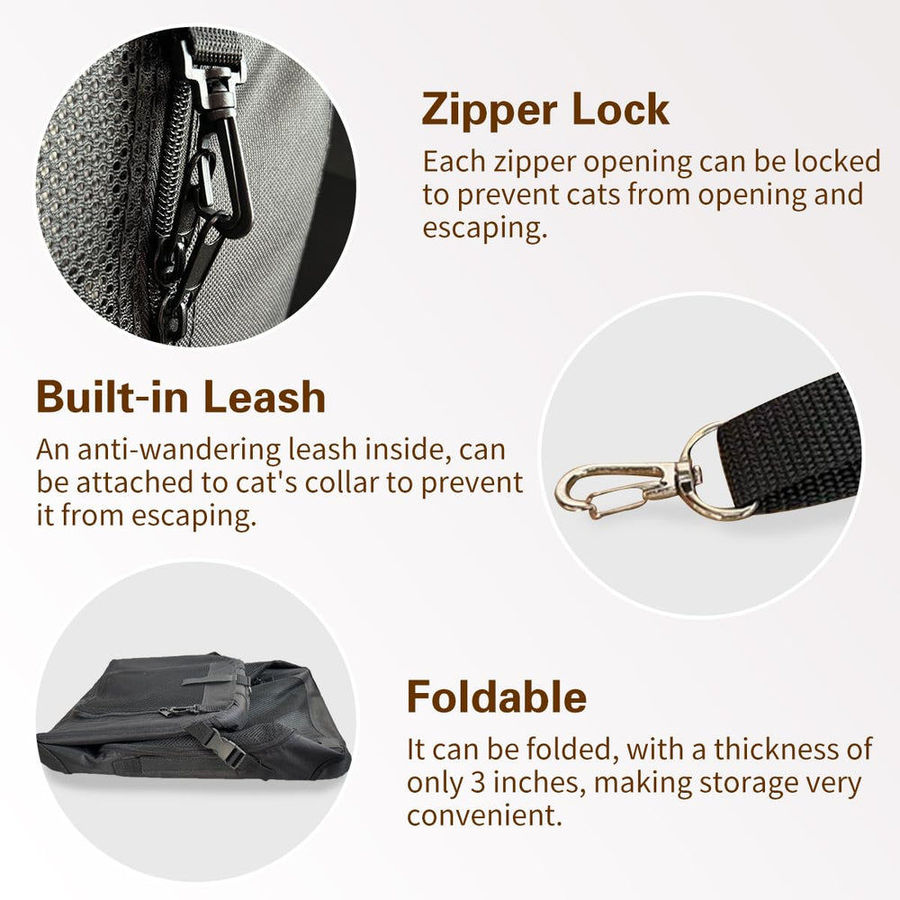Petseek Large Cat Carrier interior iron support keeps shape during transport.