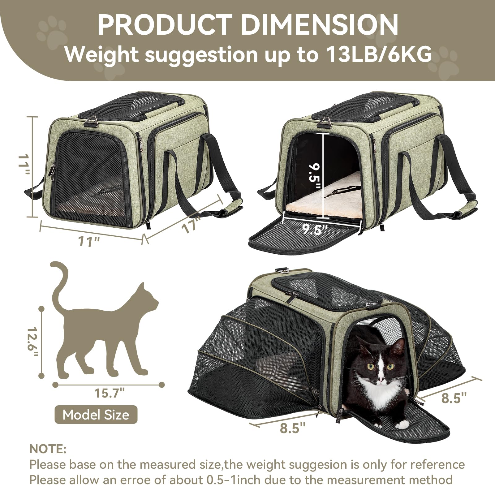 Petsfit airline-approved under-seat carrier fits compactly for easy air travel.
