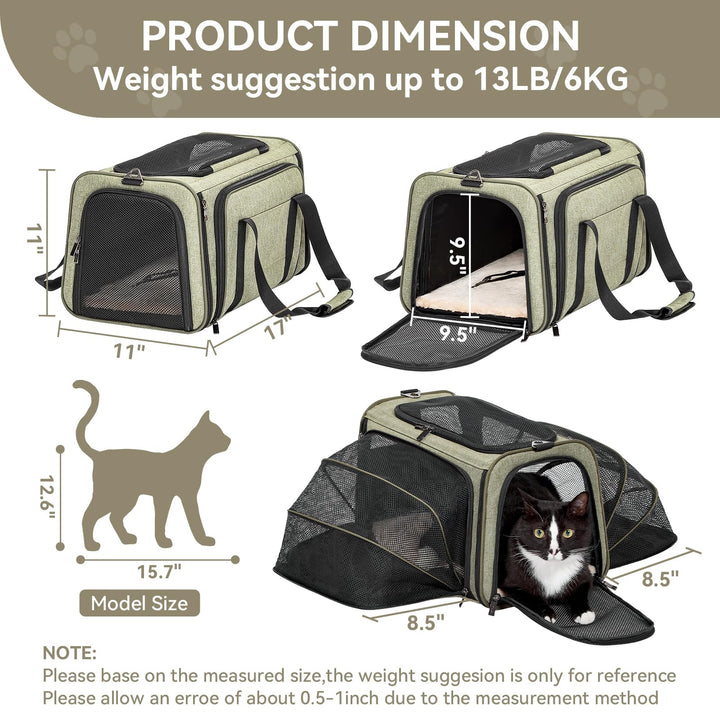 Petsfit airline-approved under-seat carrier fits compactly for easy air travel.