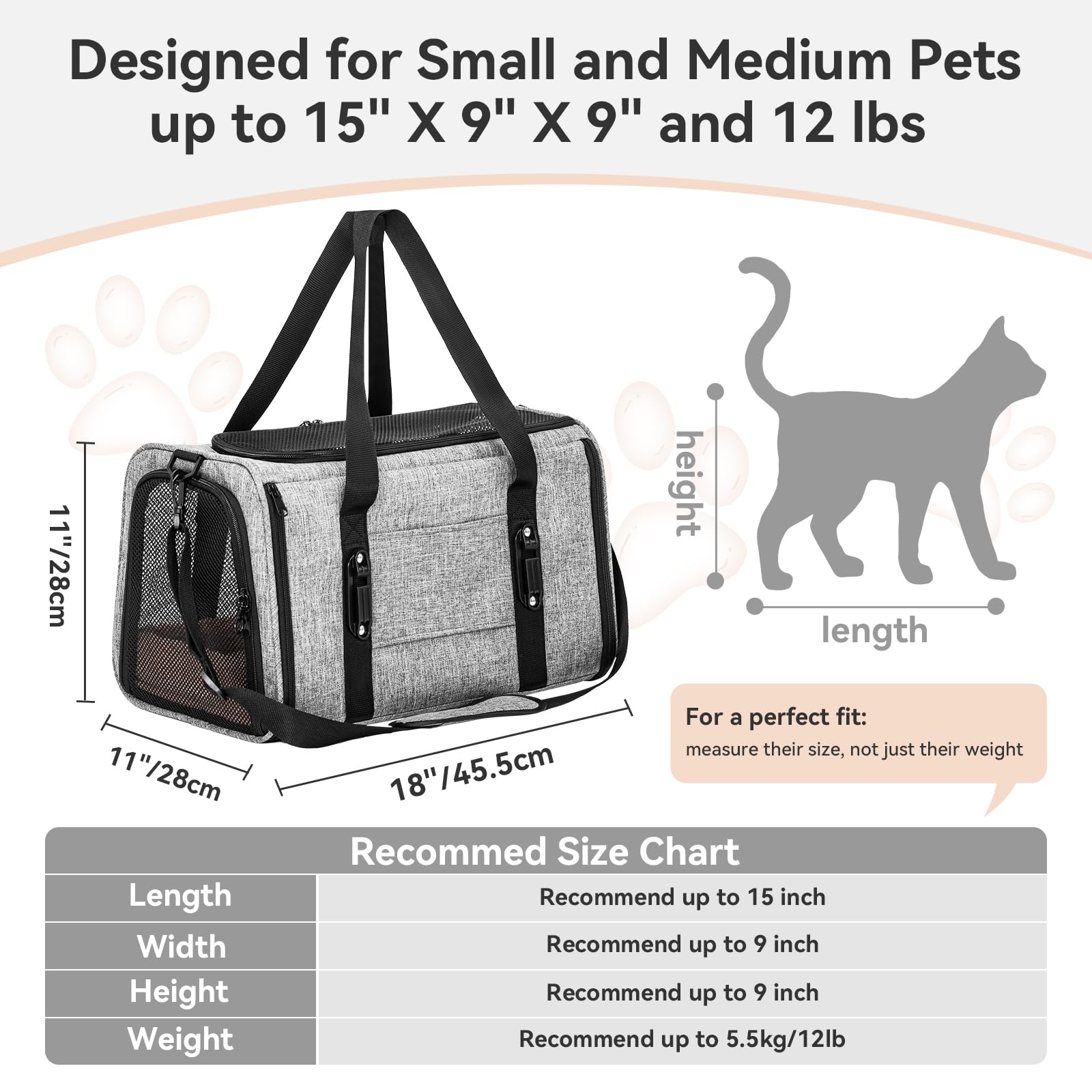 Petsfit airline-approved under-seat carrier for in-cabin travel.