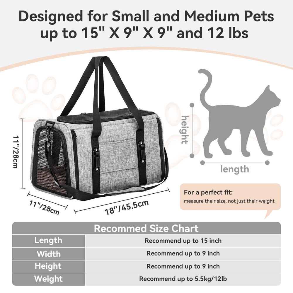 Petsfit airline-approved under-seat carrier for in-cabin travel.