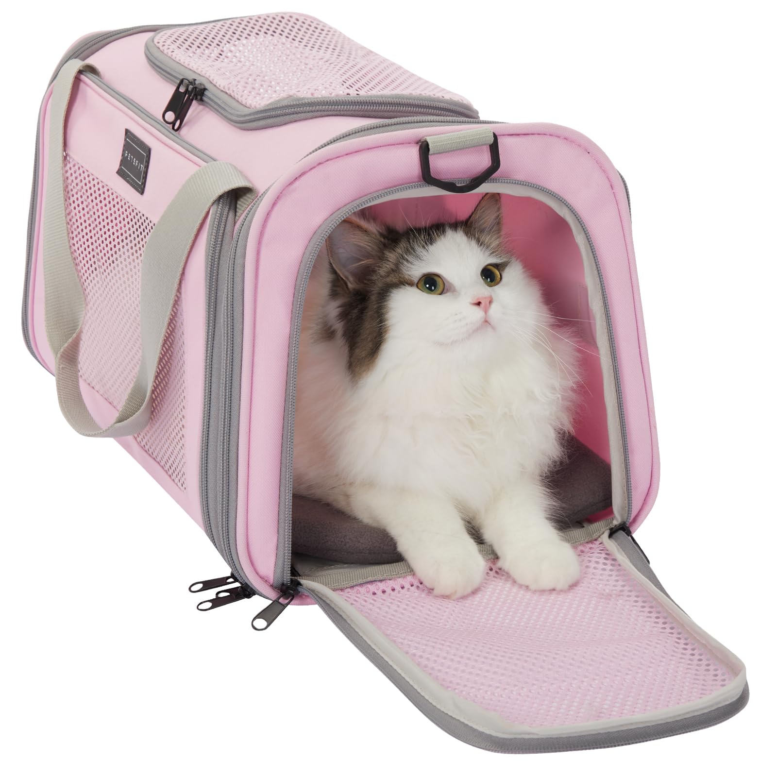 Petsfit airline under-seat cat carrier fits under most seats for smooth in-cabin travel