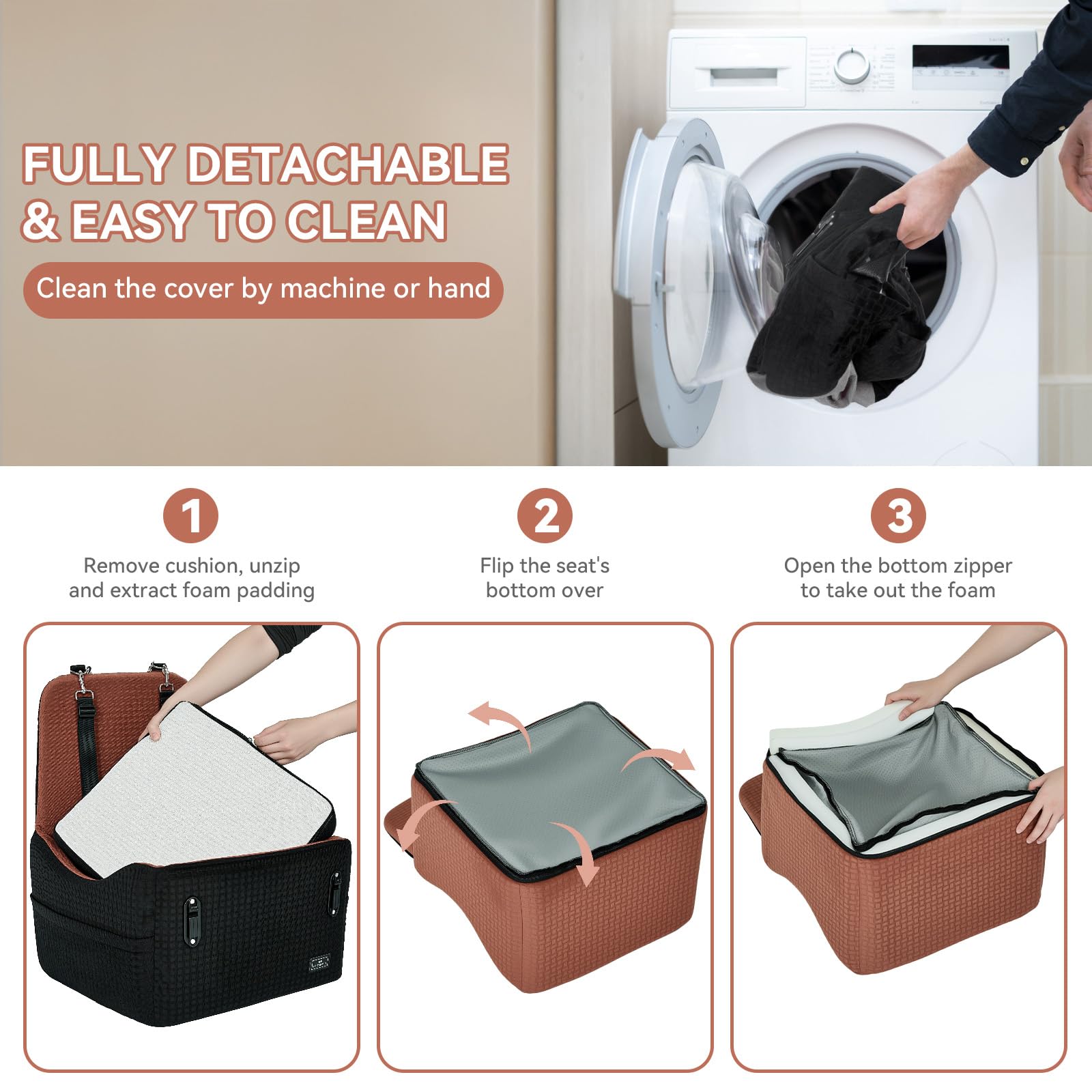 PETSFIT anti-slip base keeps the seat stable on bumpy roads