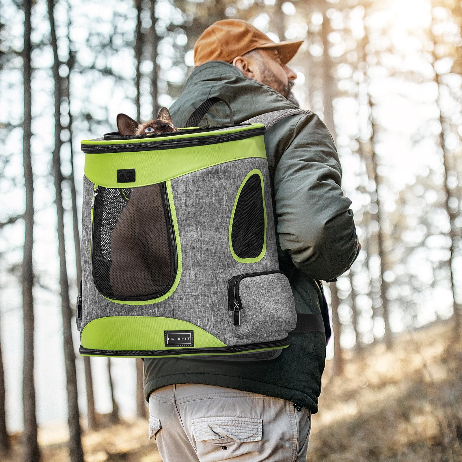 Petsfit carrier with side pockets for quick storage access