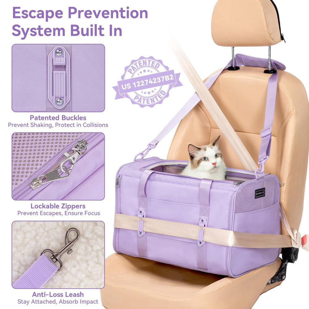 Petsfit cat carrier interior showing tether for secure transport