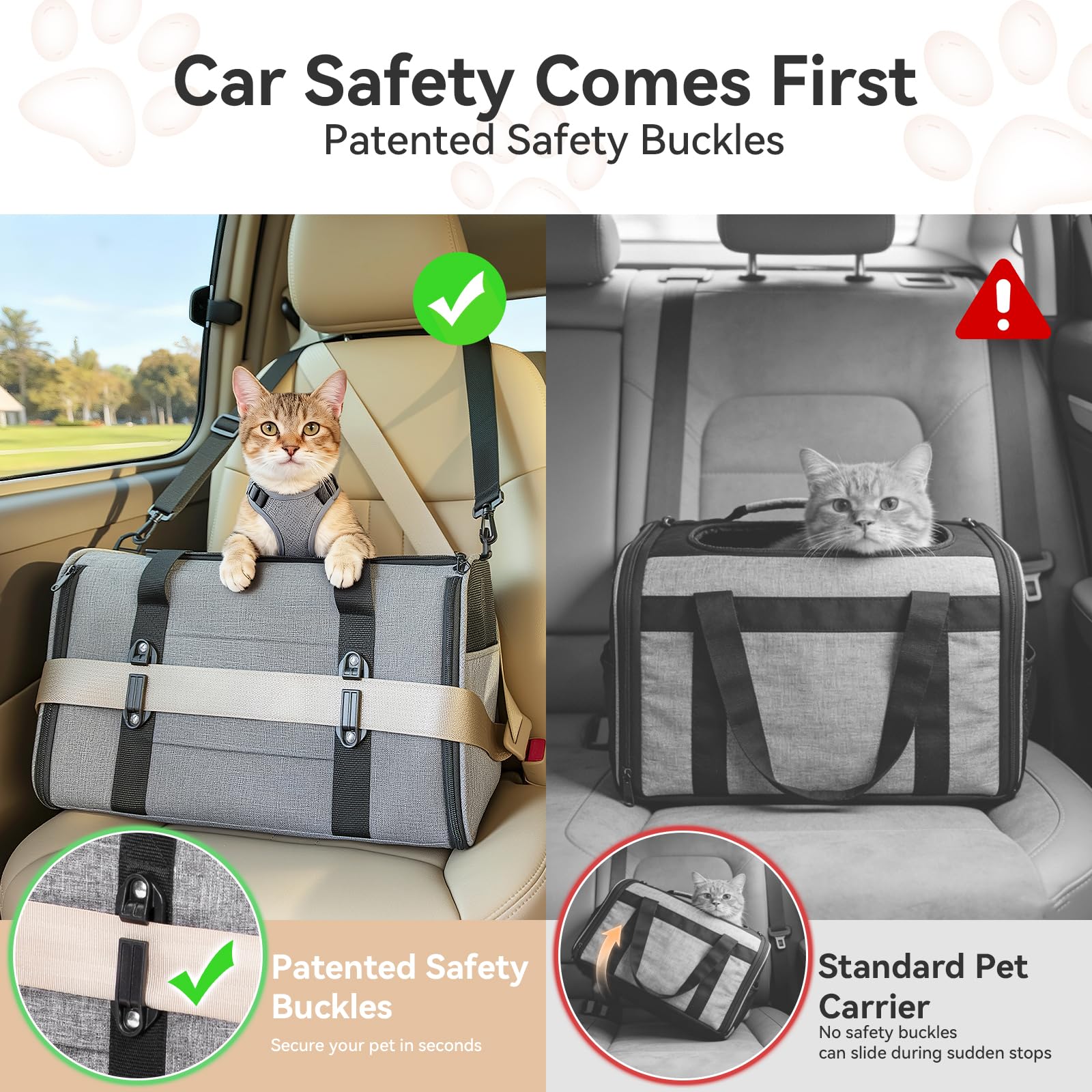 Petsfit cat carrier with lockable zippers for added security.