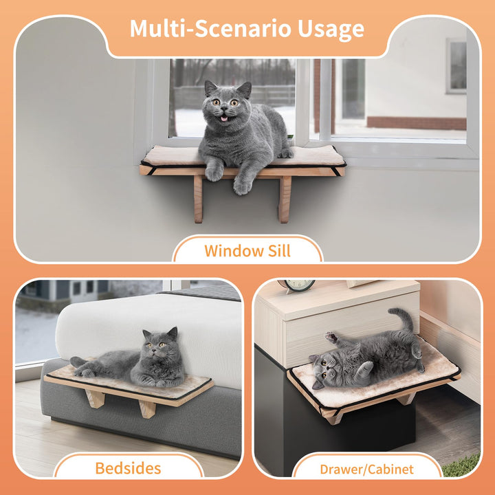 Petsfit cat window perch side view highlighting reinforced panels