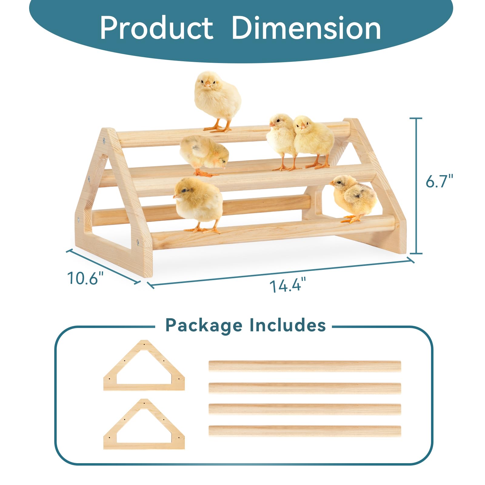 Petsfit Chick Perch includes easy pre-drilled holes for quick assembly.