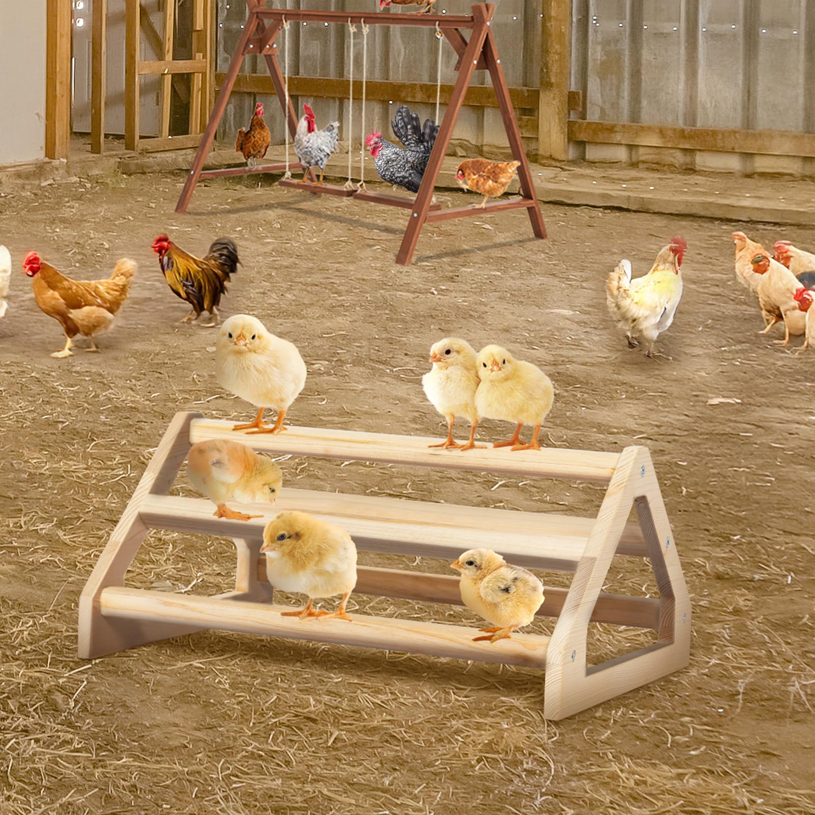 Petsfit Chick Perch securely trains chicks to roost during playtime.