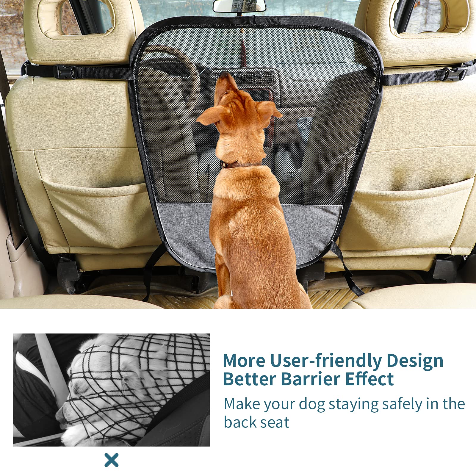 Petsfit barrier folds compactly for storage in the trunk or door pocket.