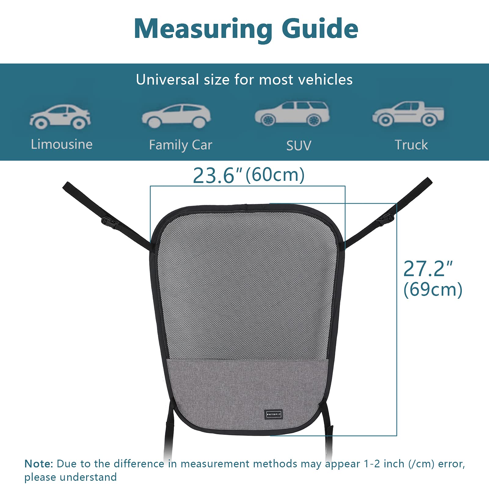 Petsfit barrier headrest buckles demonstrate quick, tool-free installation for busy car rides.