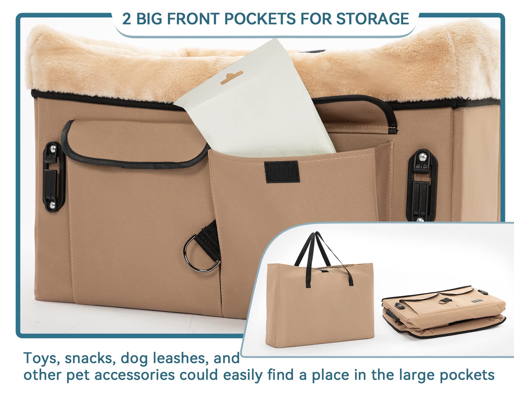 Petsfit installation-ready booster seat for front or rear seats.
