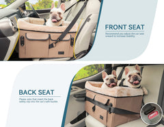 Petsfit booster seat soft-edged padding for comfy head rest.