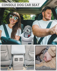 Petsfit adjustable bottom straps keep the seat snug on the armrest during rides.