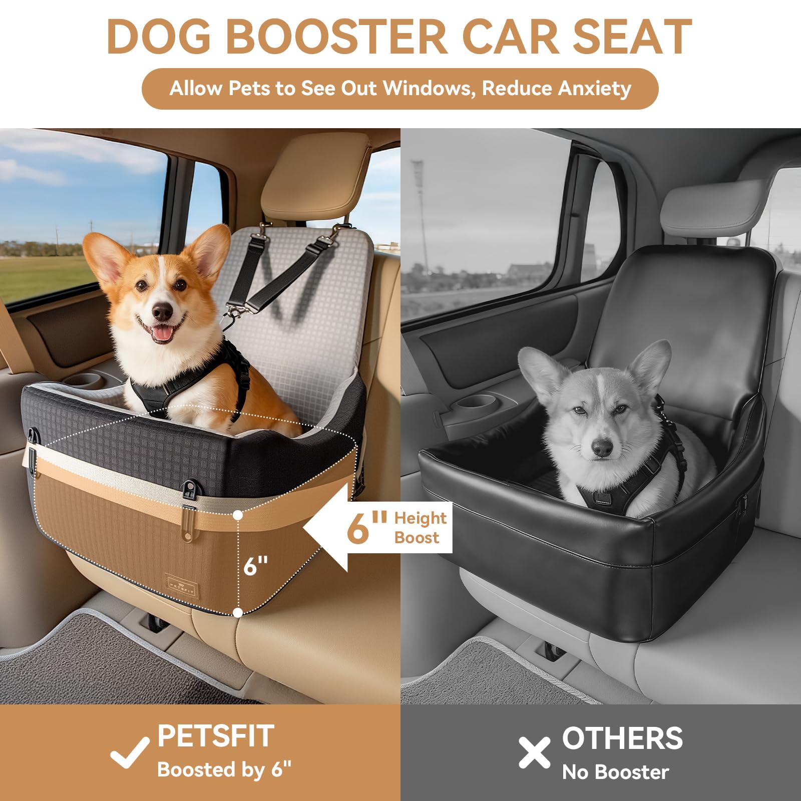 Petsfit anti-slip base keeps the booster stable during driving.