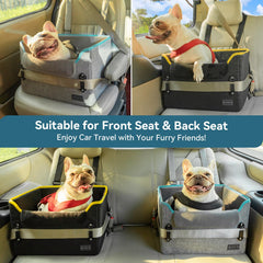 Petsfit dog car seat back view highlights elevated perspective for calmer rides
