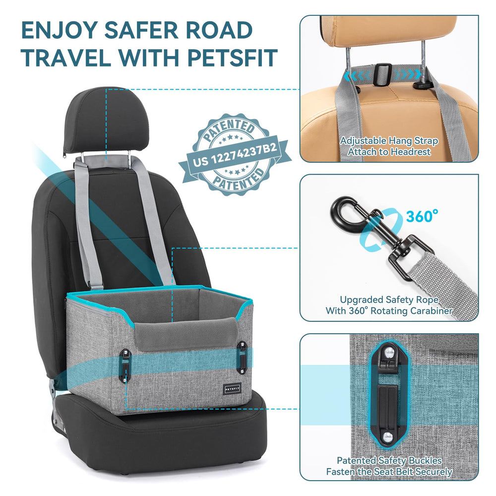 Petsfit dog car seat boosted view enhances window visibility to reduce anxiety