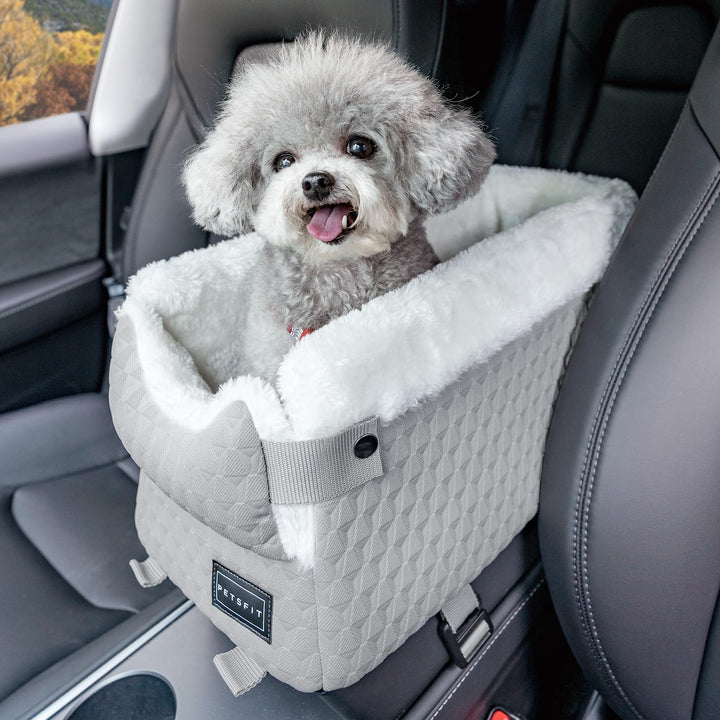 Petsfit center console dog car seat provides stable placement for small pets.