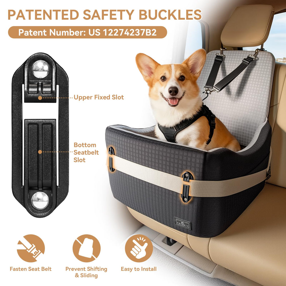 Petsfit dog car seat dual-sided cushion for all-season comfort.