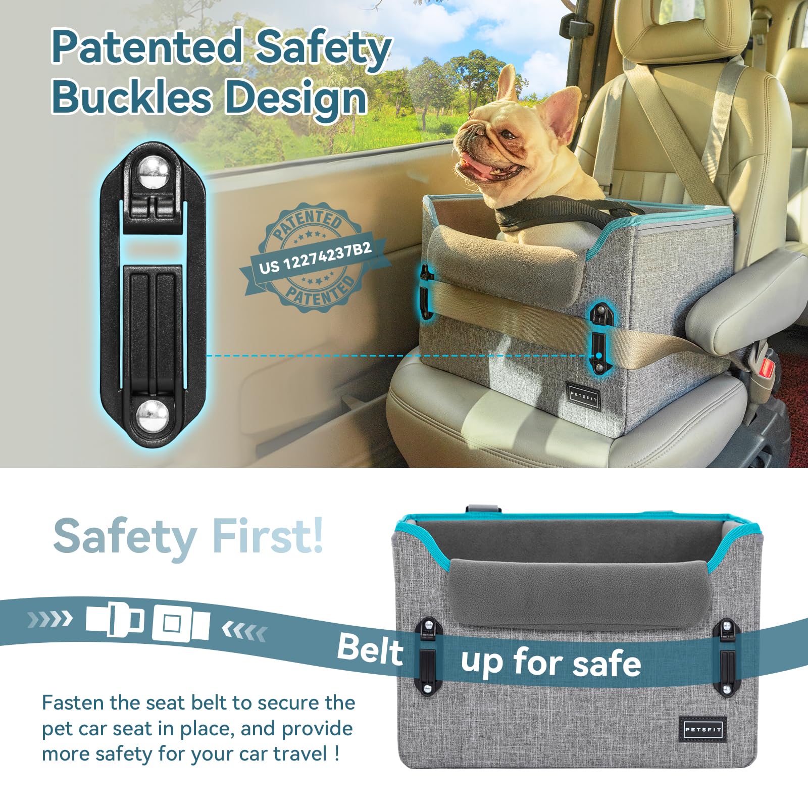 Petsfit dog car seat folded compact design for travel storage
