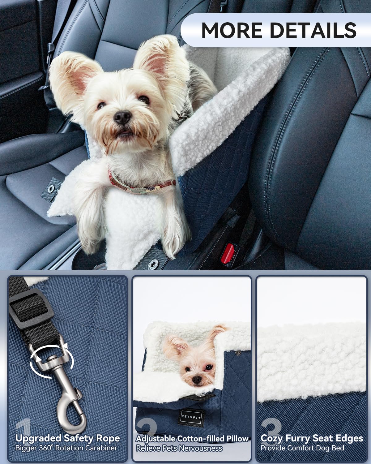 Petsfit front pillow open close for versatile lounging on the road