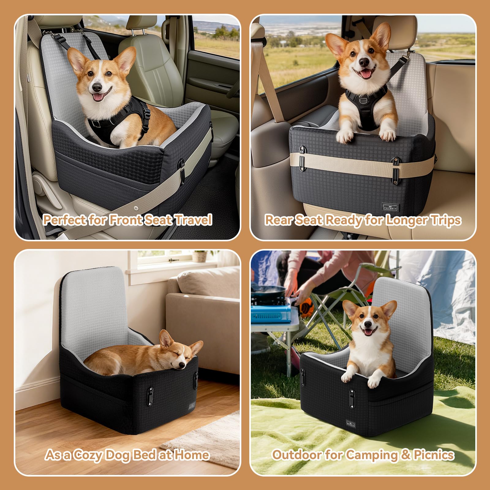 Petsfit headrest straps offer secure, adjustable installation.