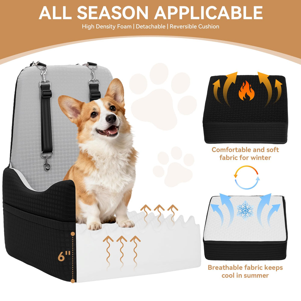 Petsfit memory-foam 6-inch booster elevates your dog for a better view.