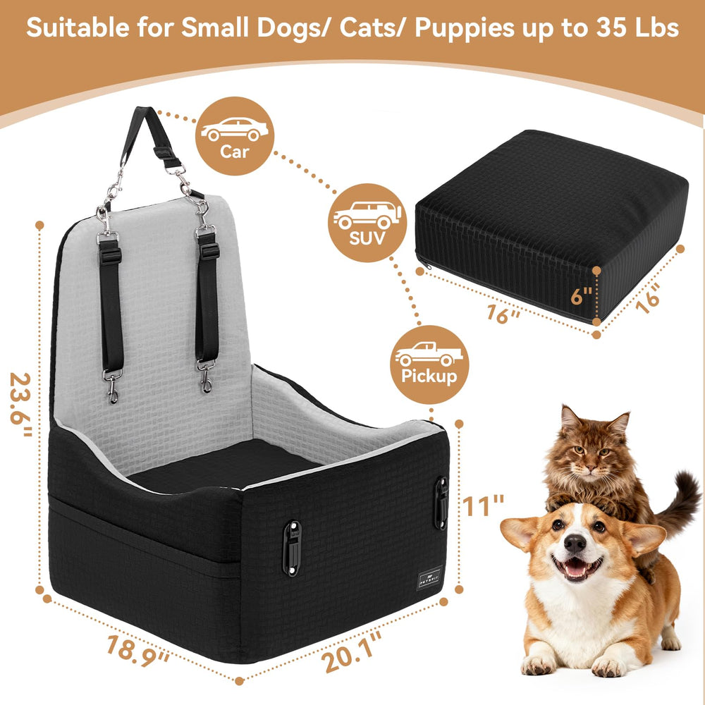Petsfit washable cover keeps the car interior clean after adventures.
