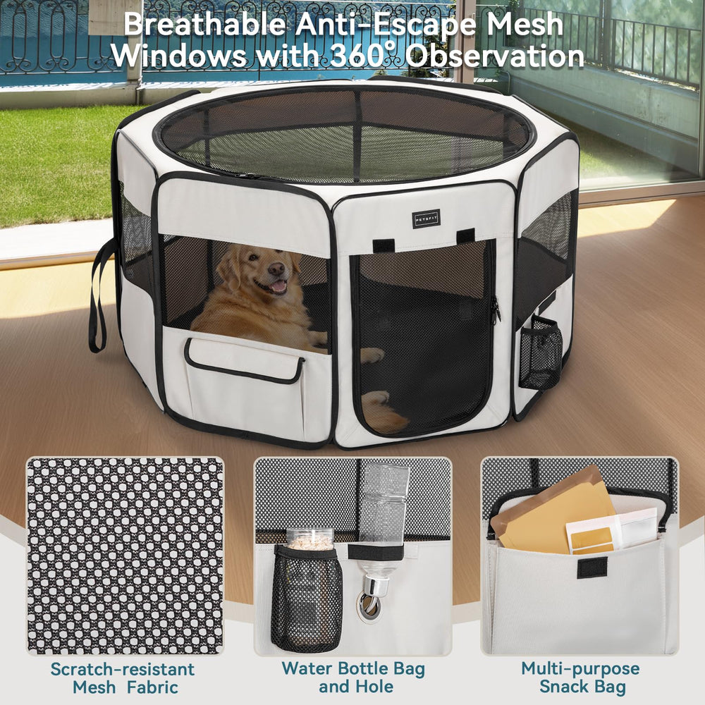 Petsfit portable playpen with carrying bag and pockets
