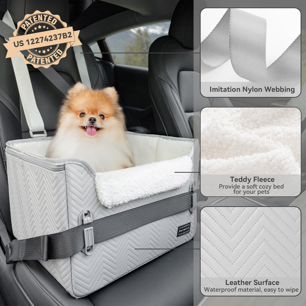 Petsfit booster seat patent buckles closeup for extra security.